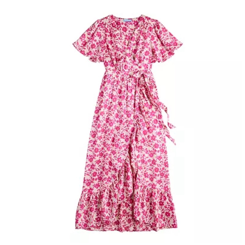 DRAPER JAMES RSVP™ Flutter Sleeve Wrap Maxi Dress